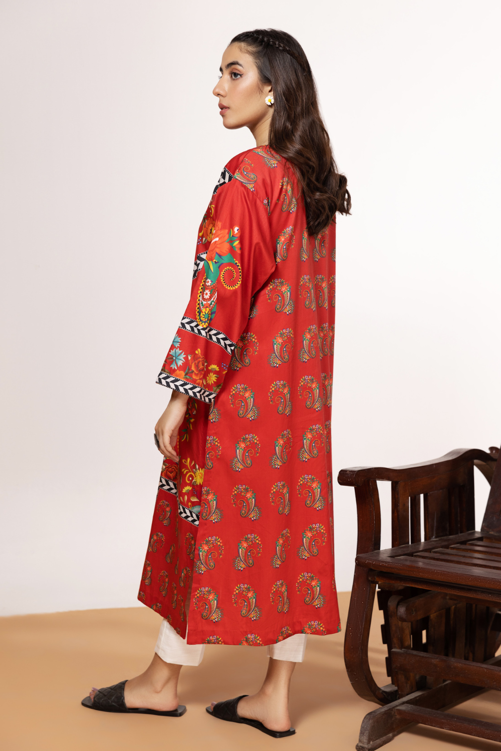 1 PC Unstitched | Printed Cotton Satin Shirt