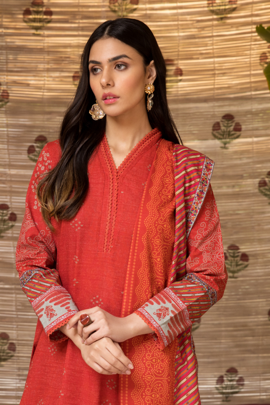 3 PC Unstitched | Khaddar Printed Suit