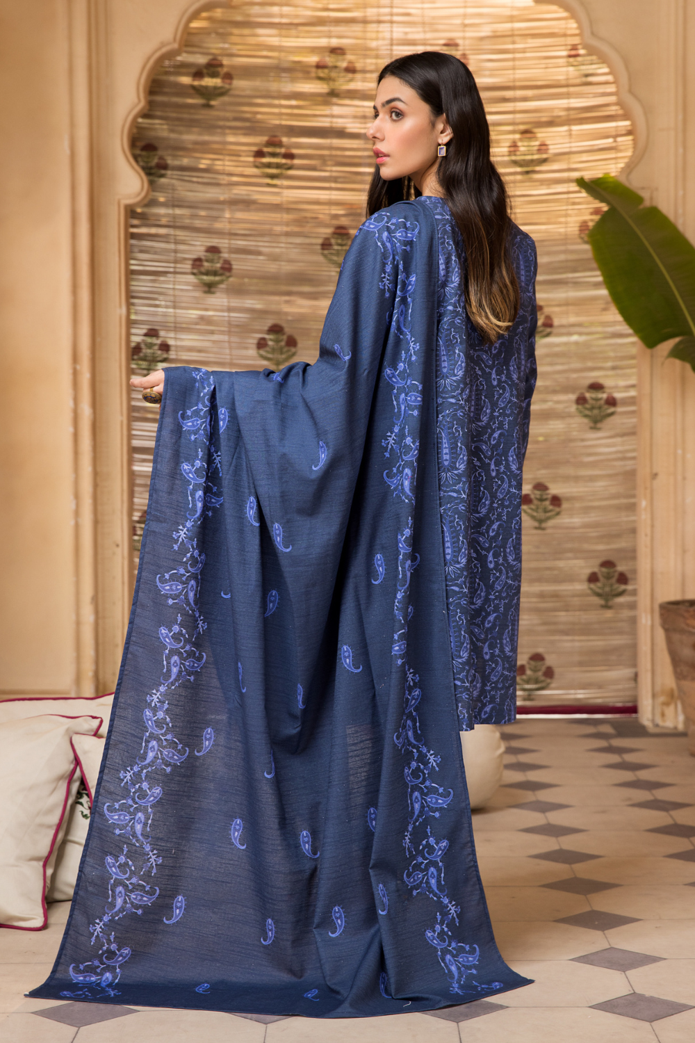 3 PC Unstitched | Khaddar Printed Suit