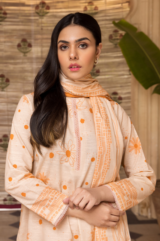 3 PC Unstitched | Khaddar Printed Suit