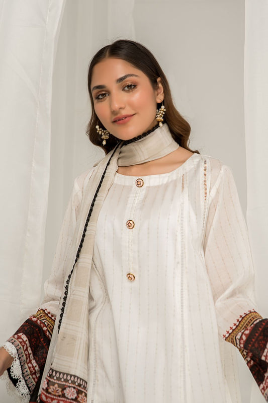 3 PC Unstitched Printed Lawn Suit