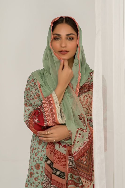 3 PC Unstitched Printed Lawn Suit