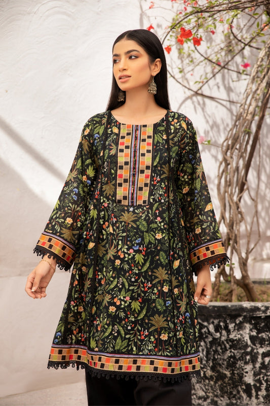 2 PC Unstitched | Digital Printed Lawn Shirt + Dyed Cambric Trouser