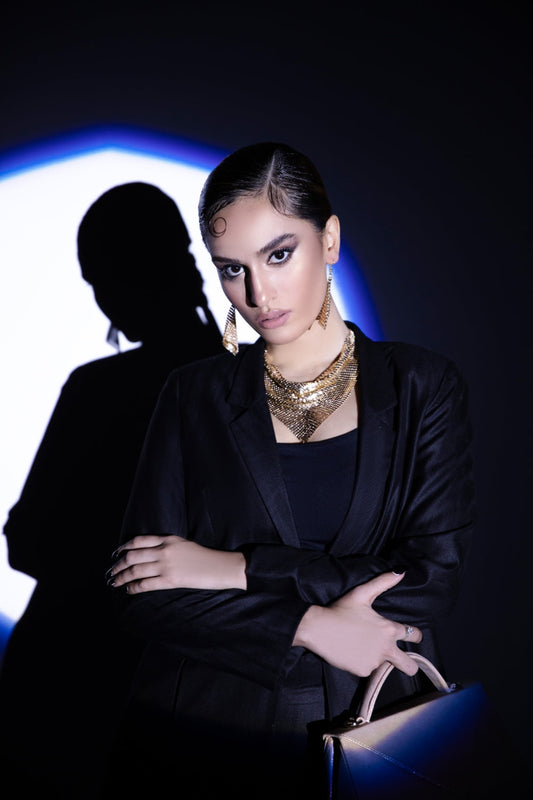 2 PC Stitched | Black Coutry Pent+ Coat