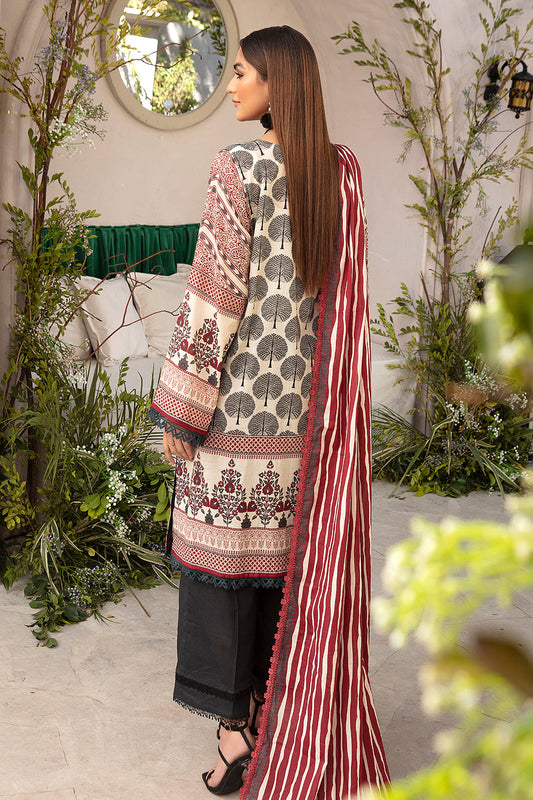 3 PC Unstitched | Printed Shirt + Printed Dupatta + Dyed Trouser