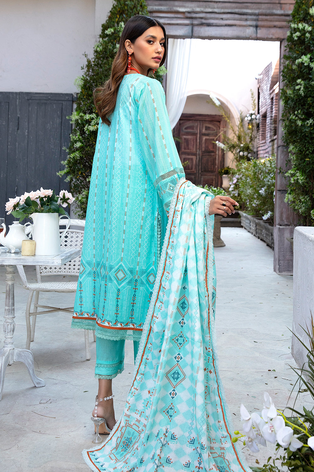 3 PC Unstitched | Printed Shirt + Printed Dupatta + Dyed Trouser