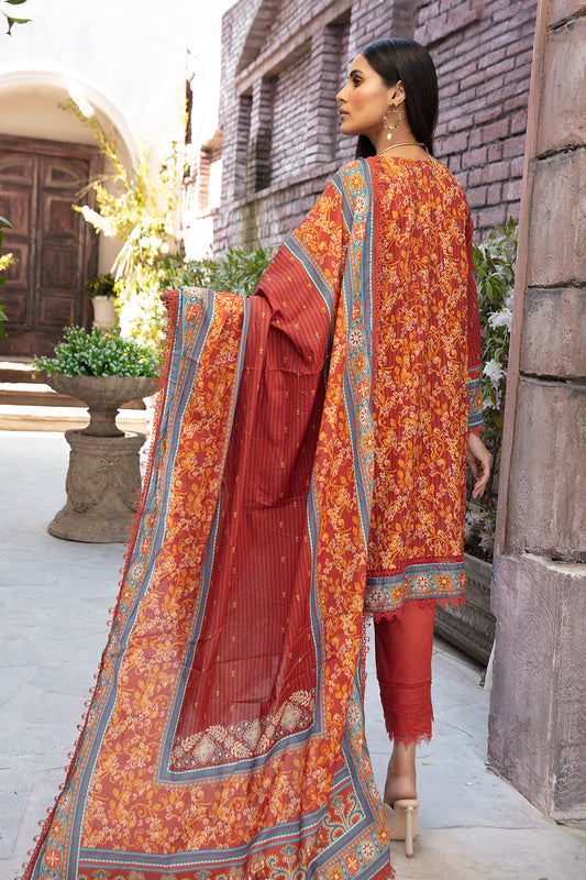 3 PC Unstitched | Printed Shirt + Printed Dupatta + Dyed Trouser