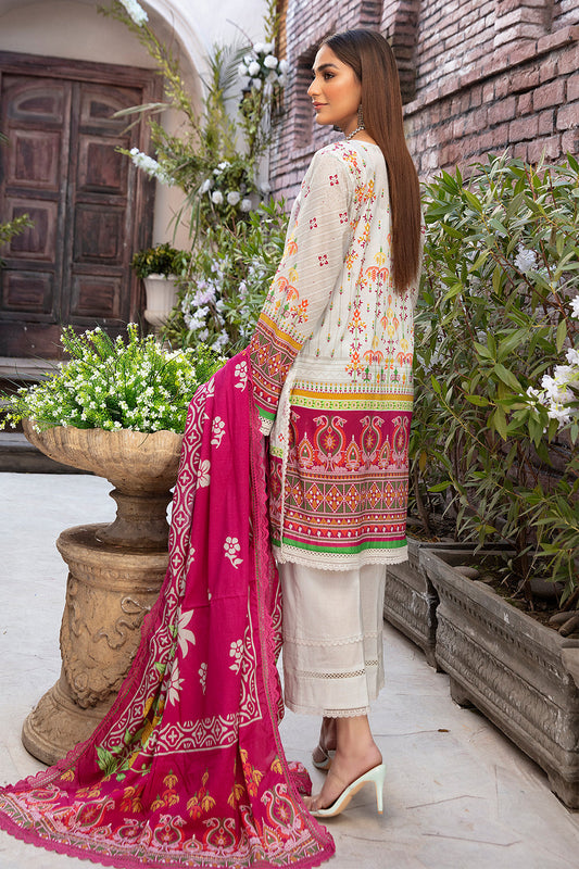 3 PC Unstitched | Printed Shirt + Printed Dupatta + Dyed Trouser