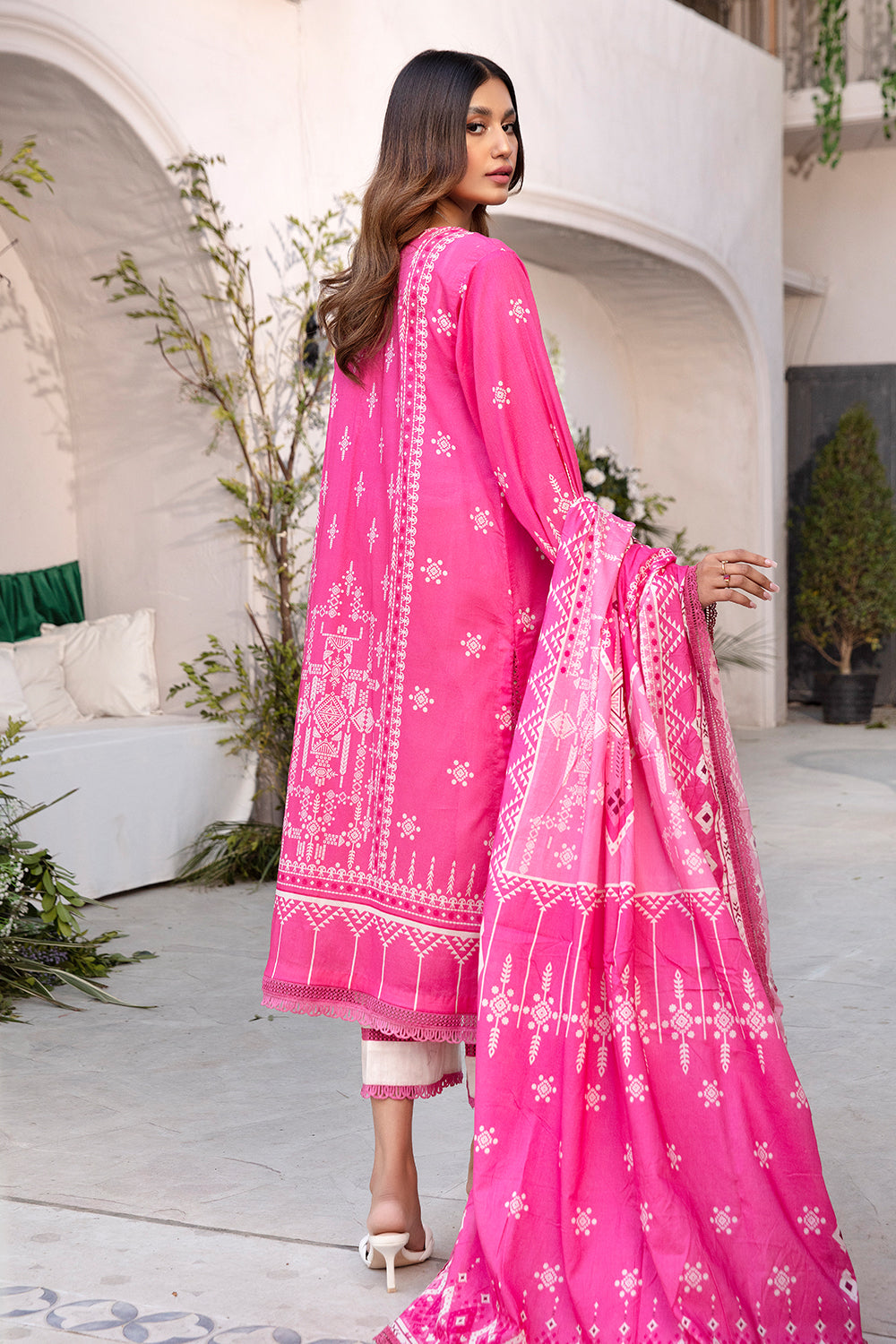 3 PC Unstitched | Printed Shirt + Printed Dupatta + Dyed Trouser