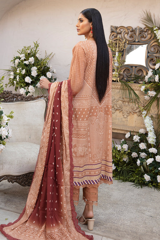 3 PC Unstitched | Printed Shirt + Printed Dupatta + Dyed Trouser