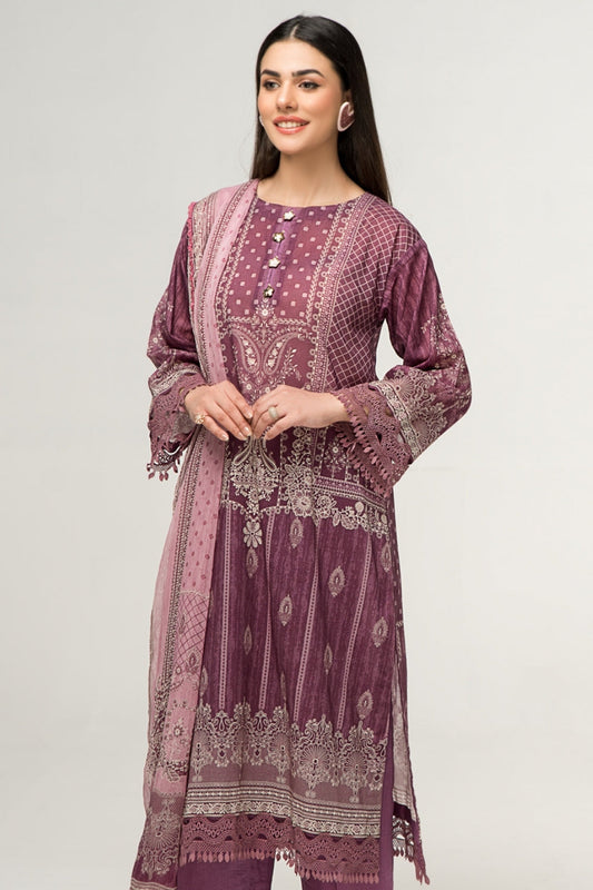 2 PC Unstitched | Digital Printed Shirt + Digital Printed Chiffon Duppata