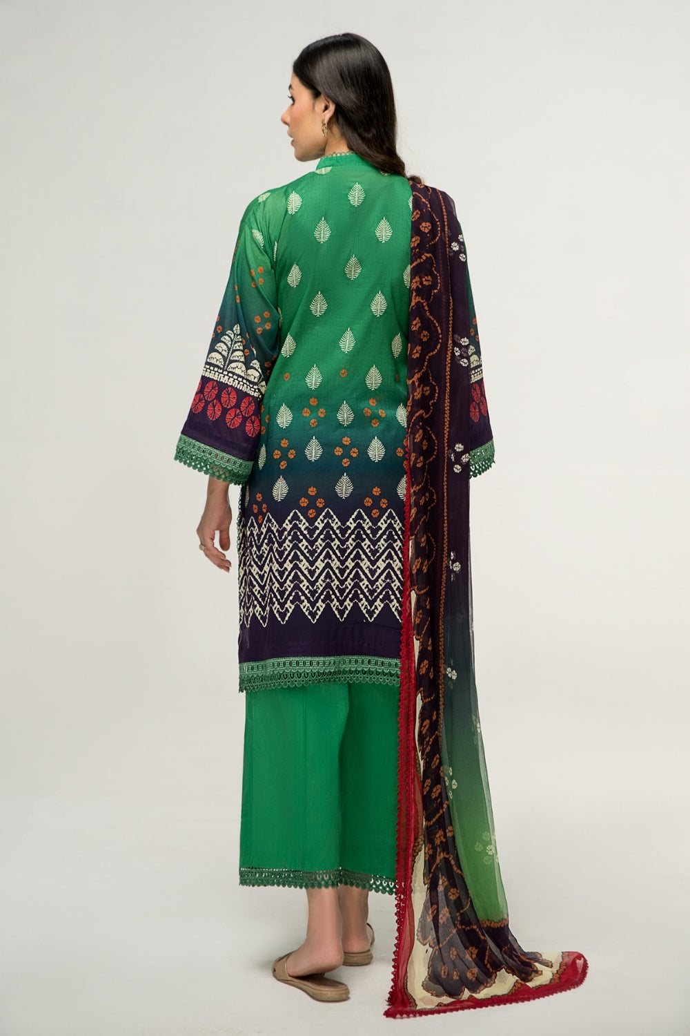 2 PC Unstitched | Digital Printed Shirt + Digital Printed Chiffon Duppata