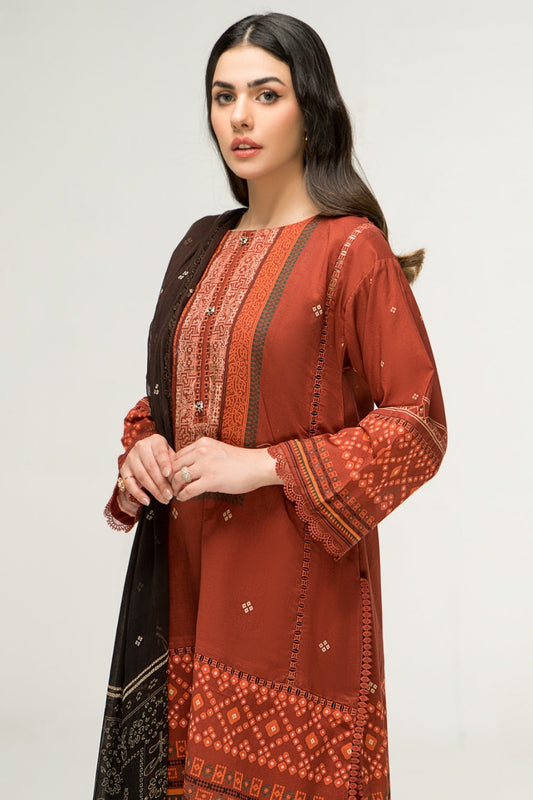 2 PC Unstitched | Digital Printed Shirt + Digital Printed Chiffon Duppata