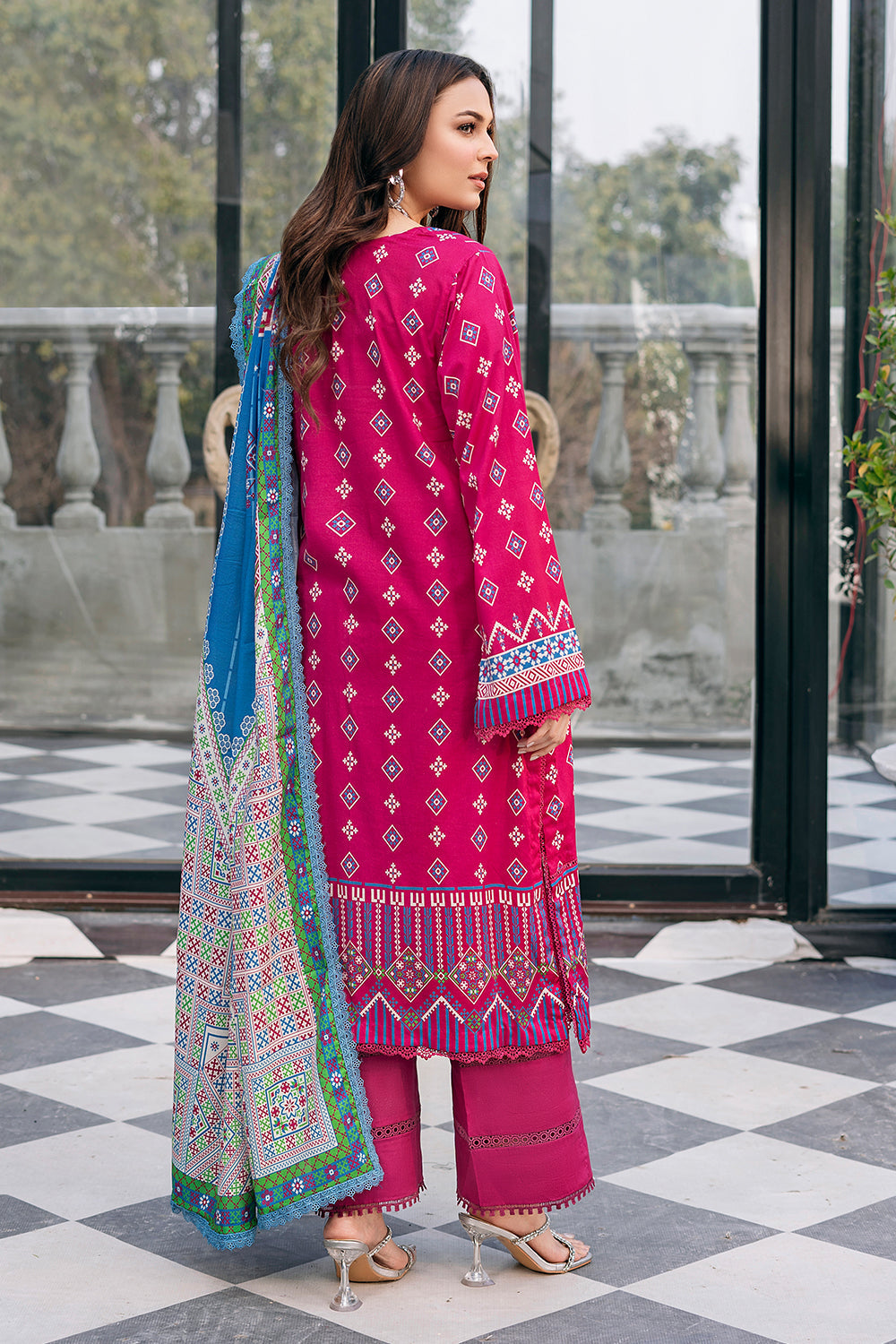 3 PC Unstitched | Printed Shirt + Printed Dupatta + Dyed Trouser