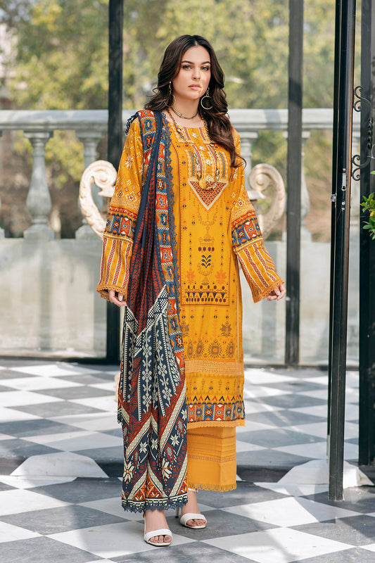 3 PC Unstitched | Printed Shirt + Printed Dupatta + Dyed Trouser
