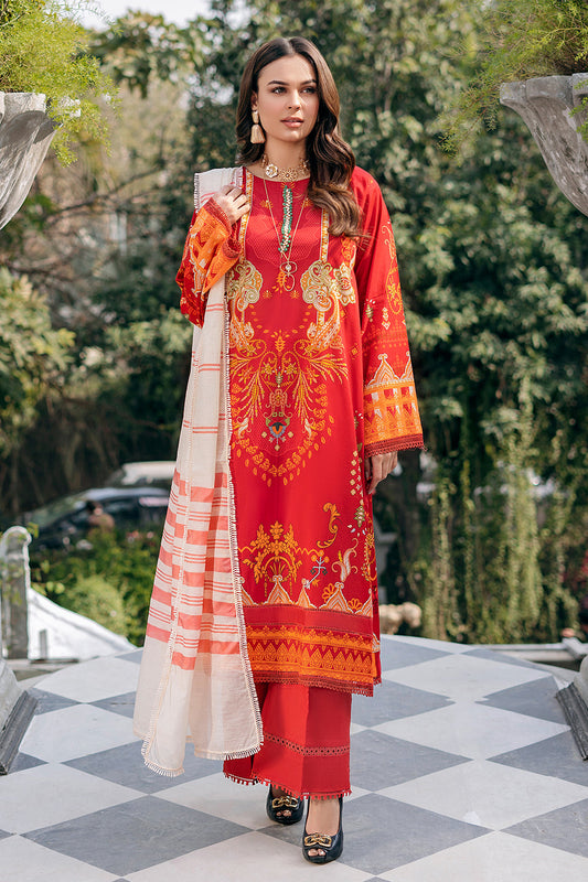 3 PC Unstitched | Printed Shirt + Printed Dupatta + Dyed Trouser