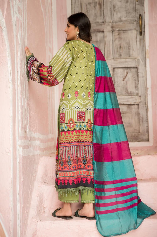 3 PC Unstitched | Lawn Shirt + Jacquard Dupatta +Cambric Trouser