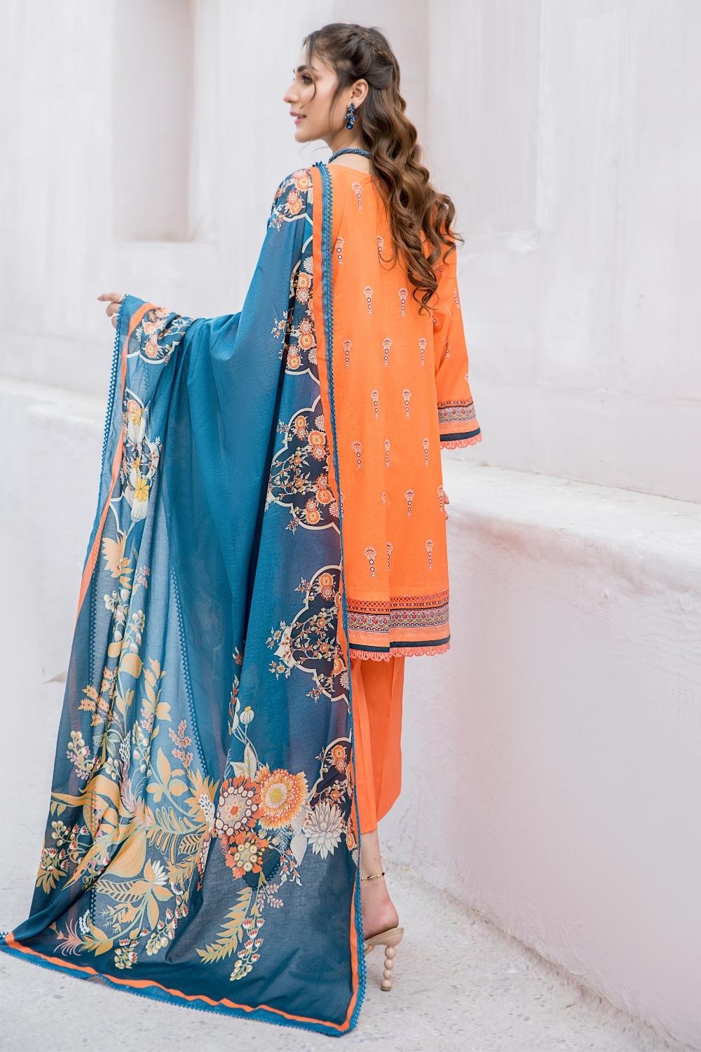 3 PC Unstitched | Digital Printed Shirt + Digital Printed Dupatta + Dyed Cambric Trouser