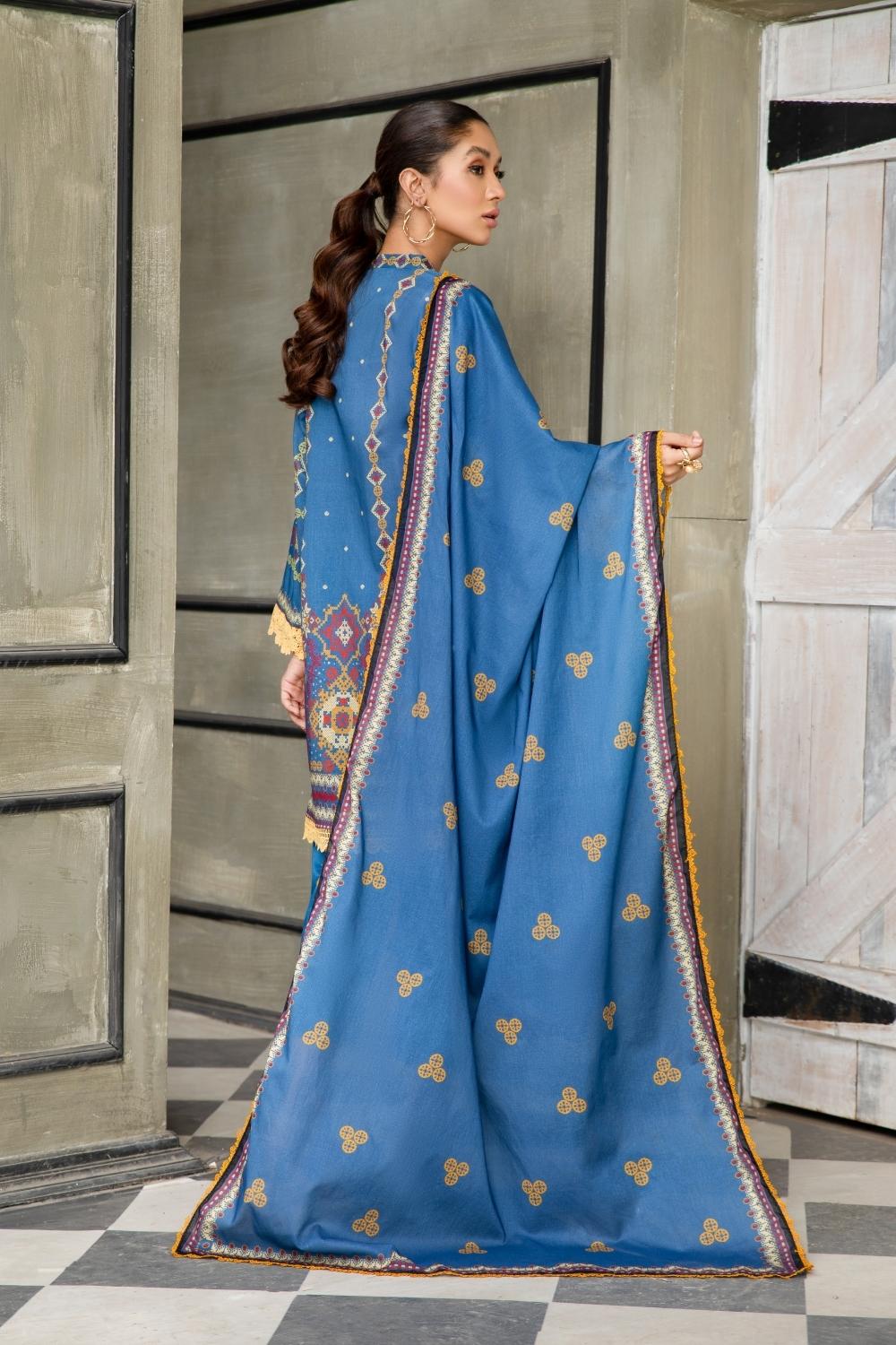 3 PC Unstitched | Lawn Shirt | Cotton Net Dupatta