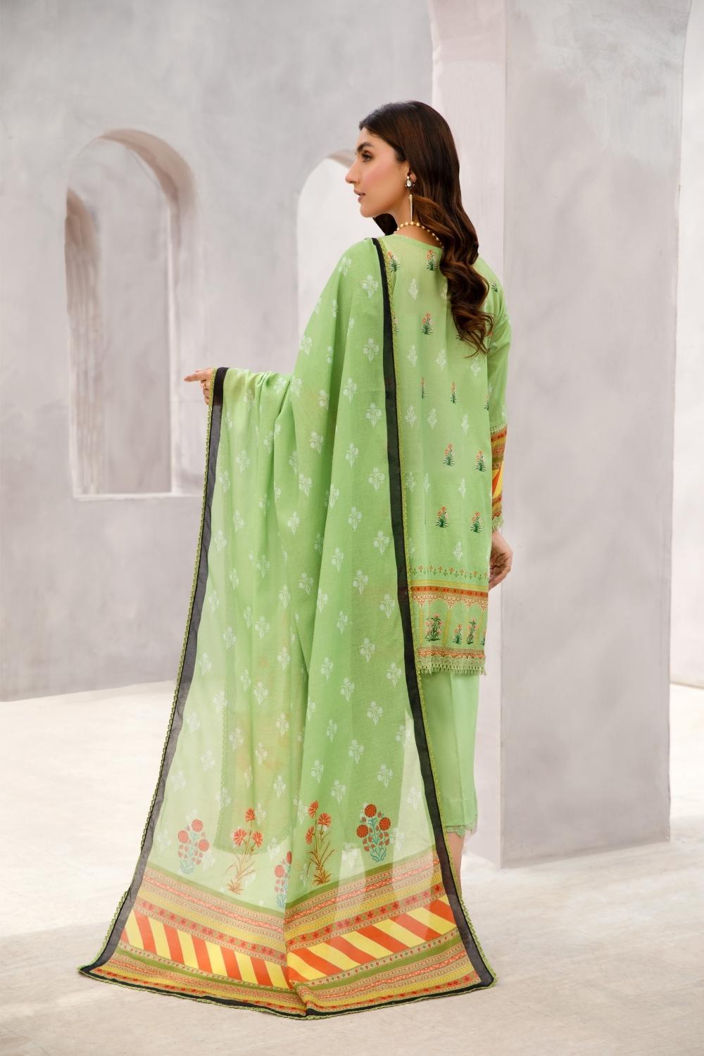 2 PC Unstitched | Printed Lawn Shirt + Printed Cotton Net Dupatta