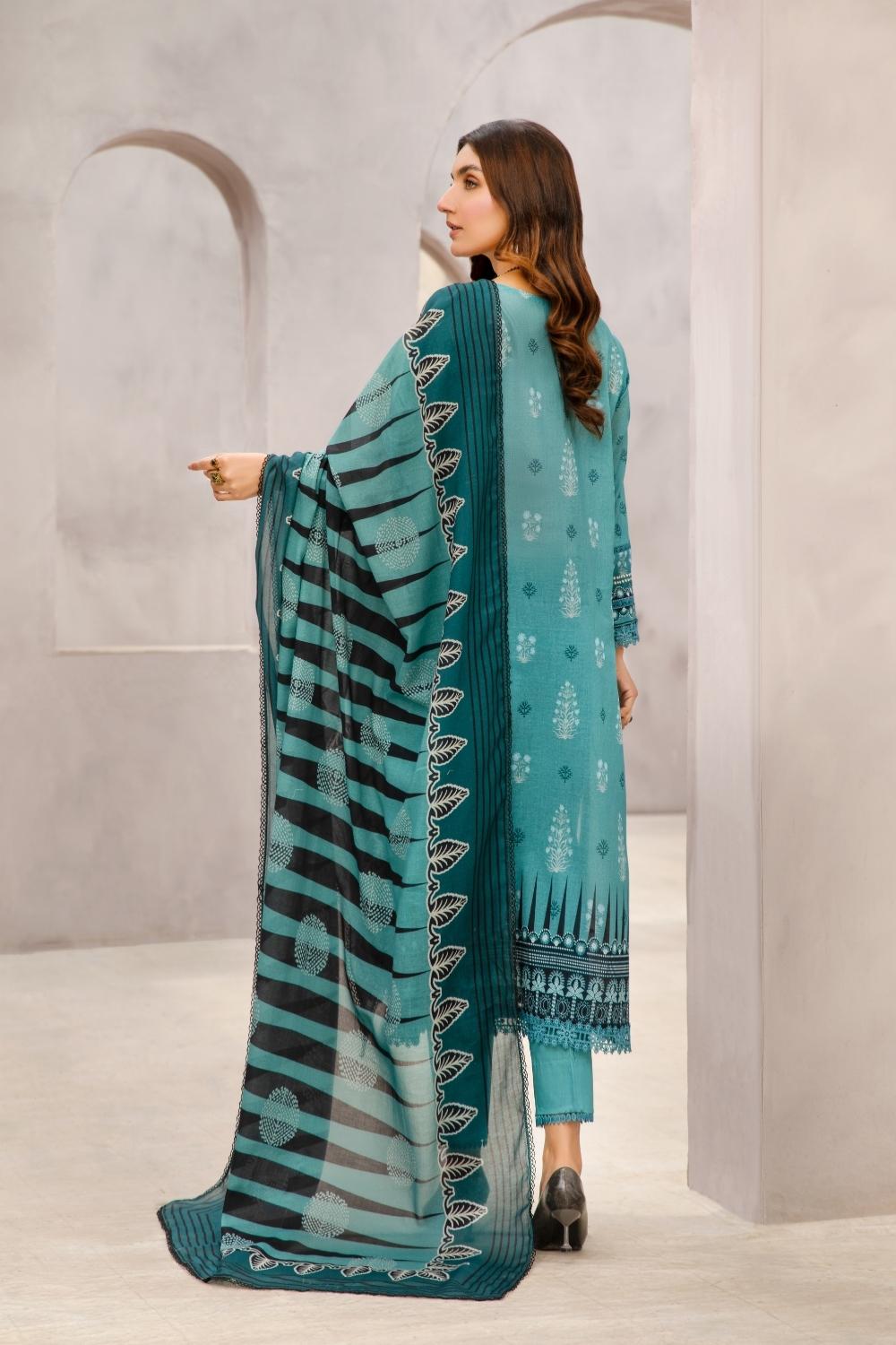 2 PC Unstitched | Printed Lawn Shirt + Printed Cotton Net Dupatta