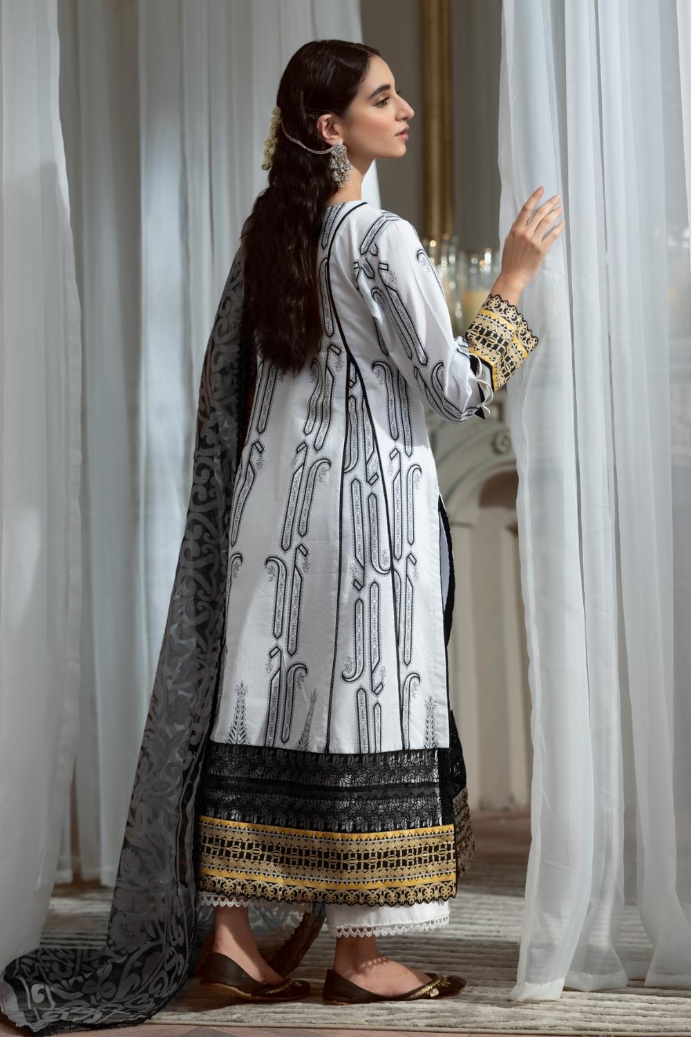 3PC Unstitched Printed + Embroidered Suit