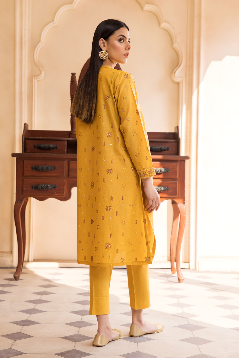 2 PC Unstitched | Embroidered Cambric Shirt + Trouser