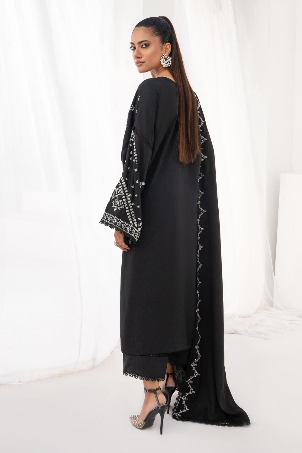 3PC Unstitched |Embroidered Karandi Shirt+ Wool Shawl+ Trouser