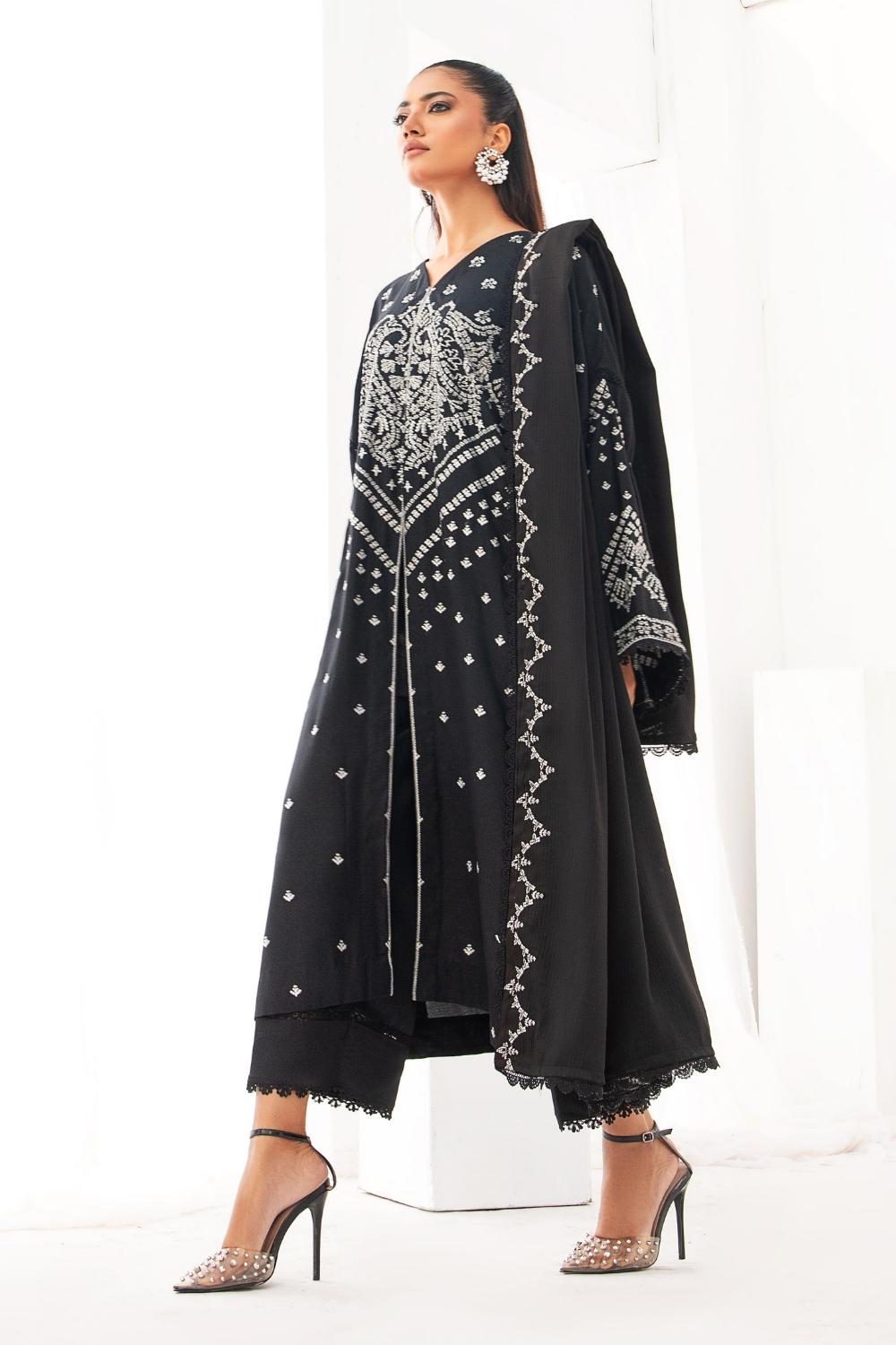 3PC Unstitched |Embroidered Karandi Shirt+ Wool Shawl+ Trouser
