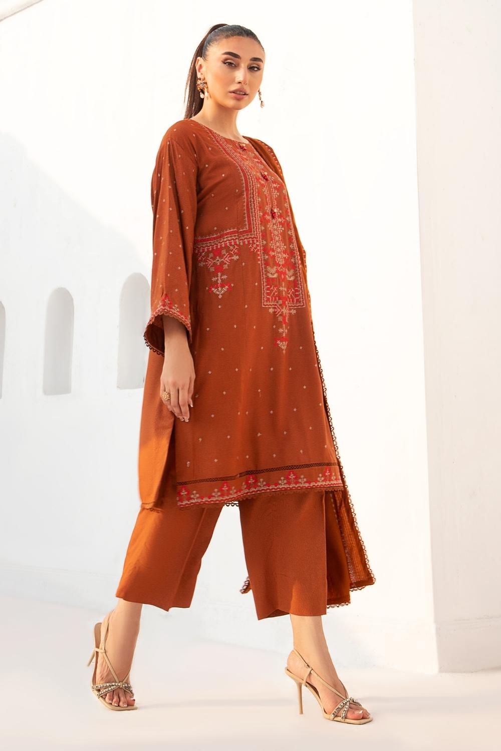 3PC Unstitched |Embroidered Karandi Shirt+ Wool Shawl+ Trouser