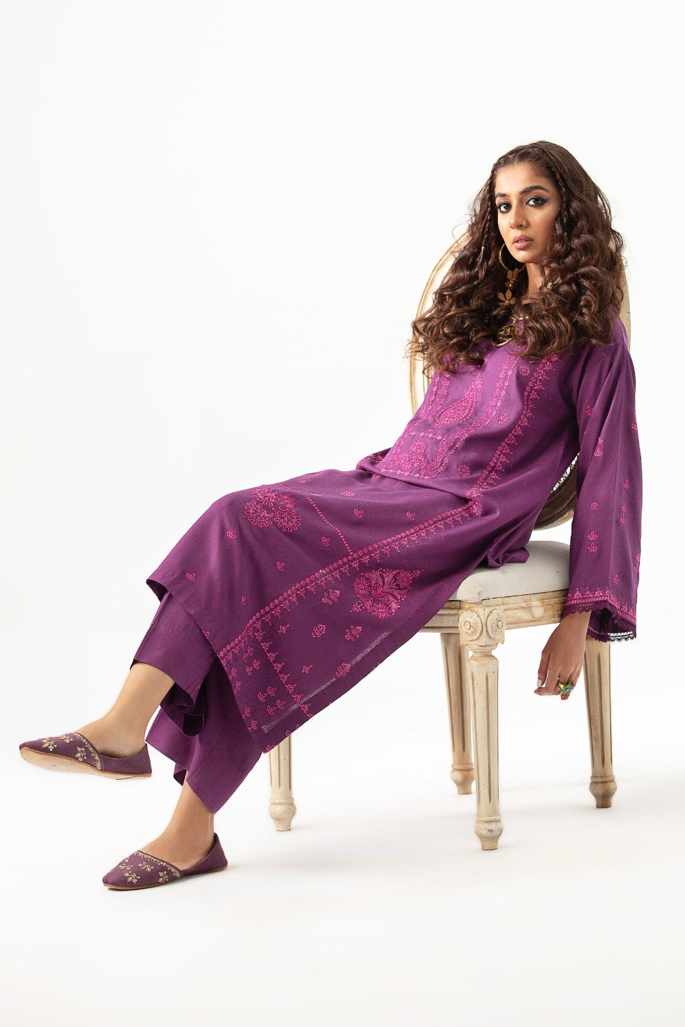 2PC Unstitched | Embroidered Karandi Shirt + Trouser