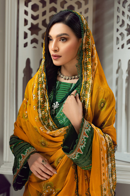 3 PC Unstitched Premium | Emboridered Shirt + Printed Dupatta + Dyed Trouser