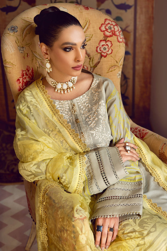 3 PC Unstitched Premium | Emboridered Shirt + Printed Dupatta + Dyed Trouser