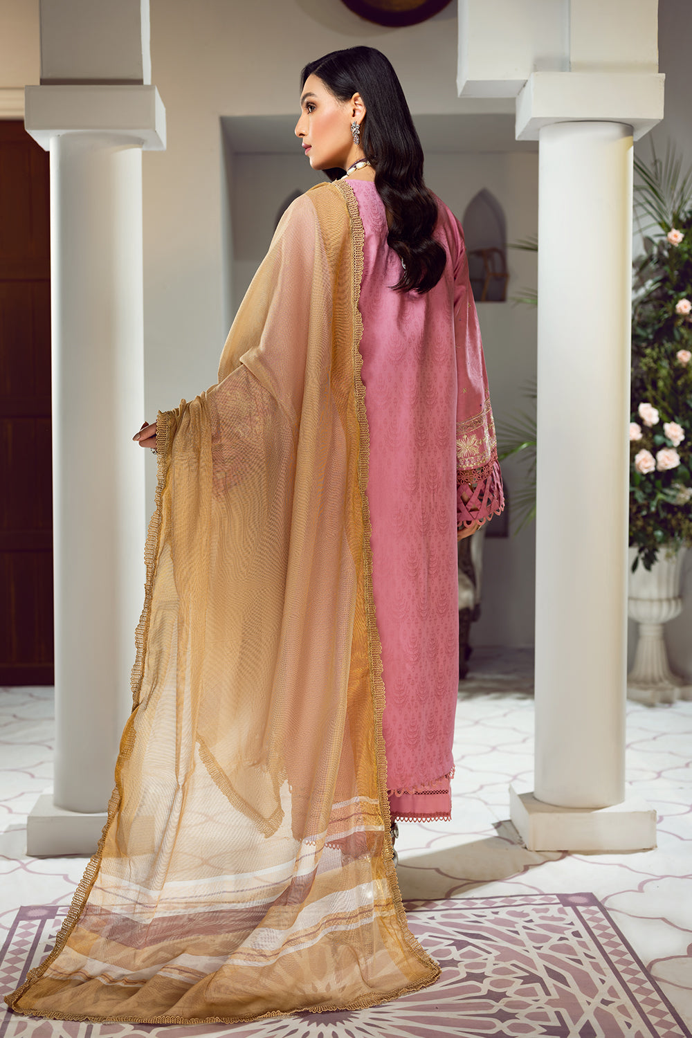 3 PC Unstitched Premium | Embroidered Shirt | Printed Dupatta