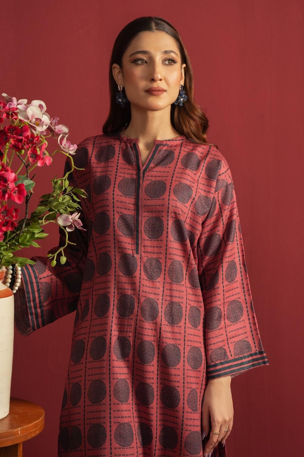 2PC Unstitched |Printed Khaddar Shirt + Trouser