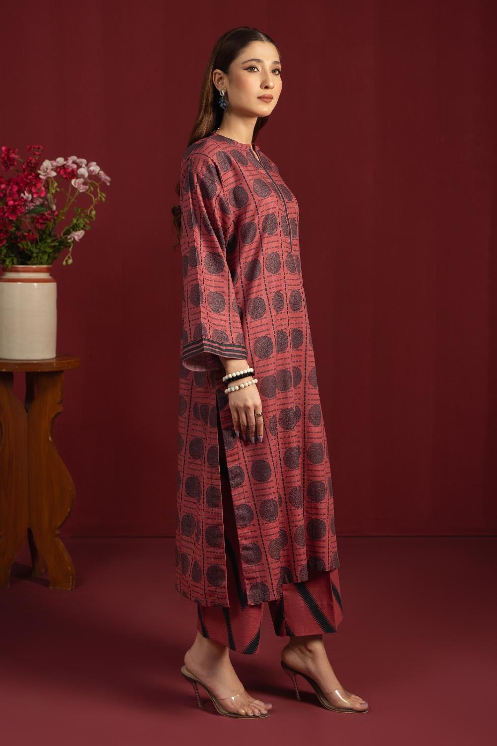 2PC Unstitched |Printed Khaddar Shirt + Trouser