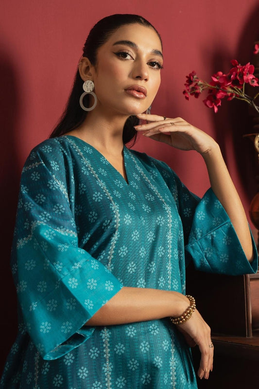 2PC Unstitched |Printed Khaddar Shirt + Trouser