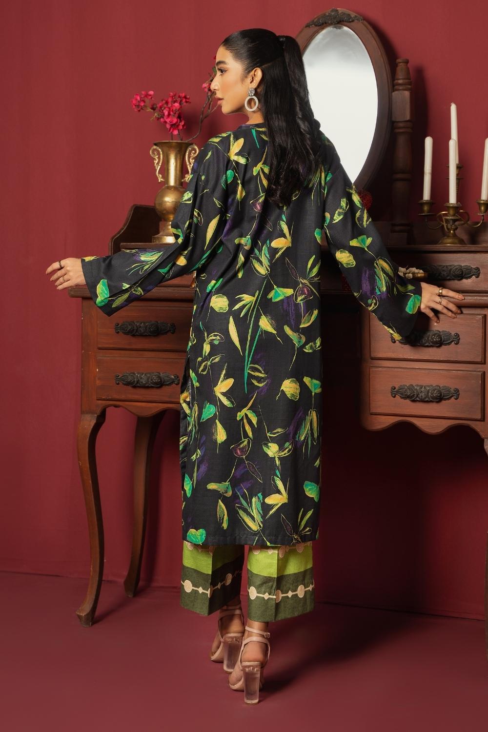 2PC Unstitched |Printed Khaddar Shirt + Trouser