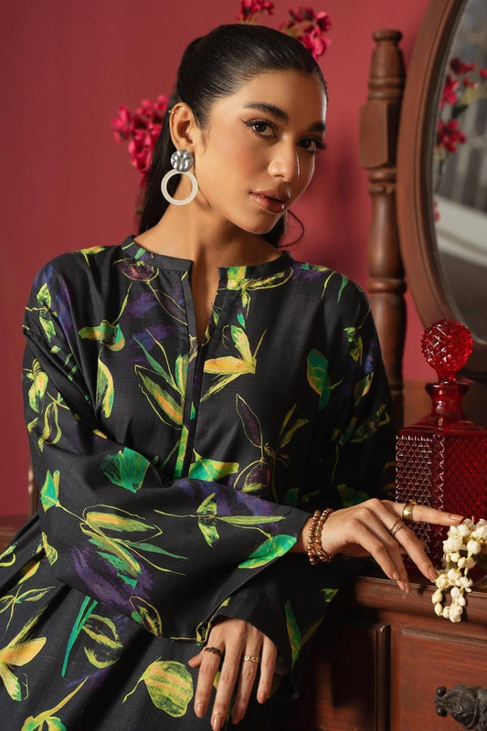 2PC Unstitched |Printed Khaddar Shirt + Trouser