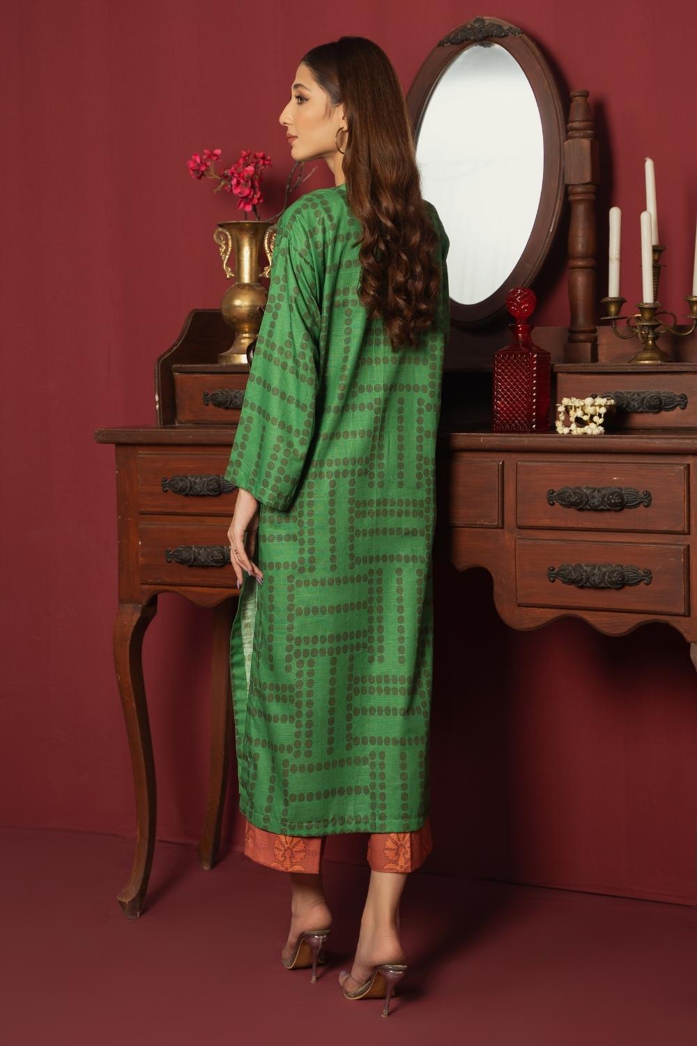 2PC Unstitched |Printed Khaddar Shirt + Trouser