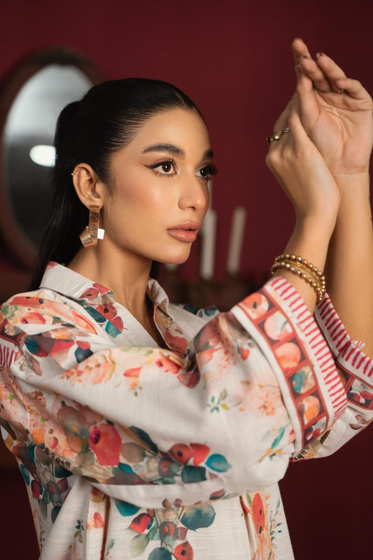 2PC Unstitched |Printed Khaddar Shirt + Trouser