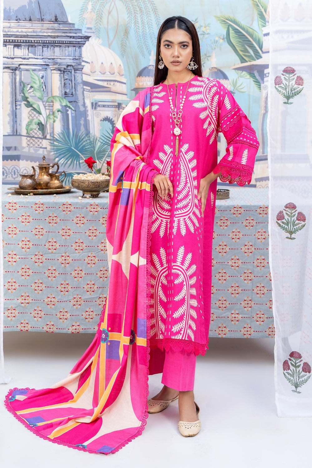 3PC Unstitched |Printed Khaddar Suit