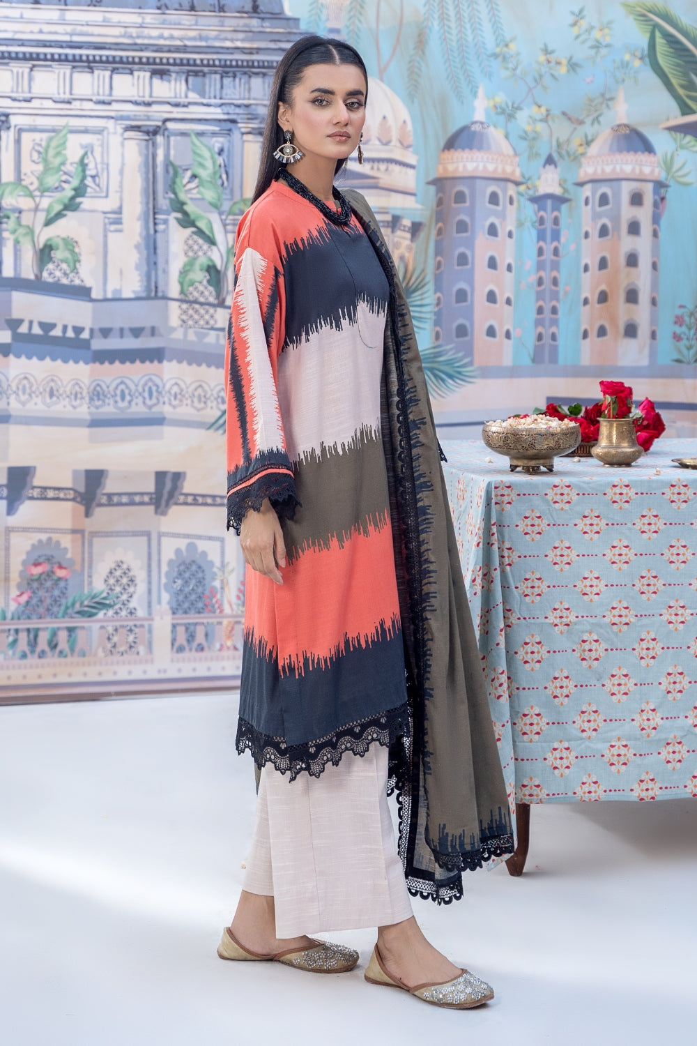 3PC Unstitched |Printed Khaddar Suit