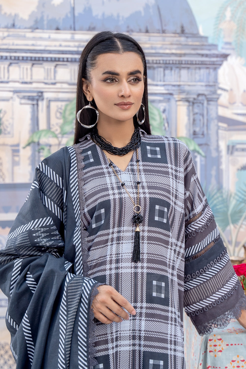 3PC Unstitched |Printed Khaddar Suit