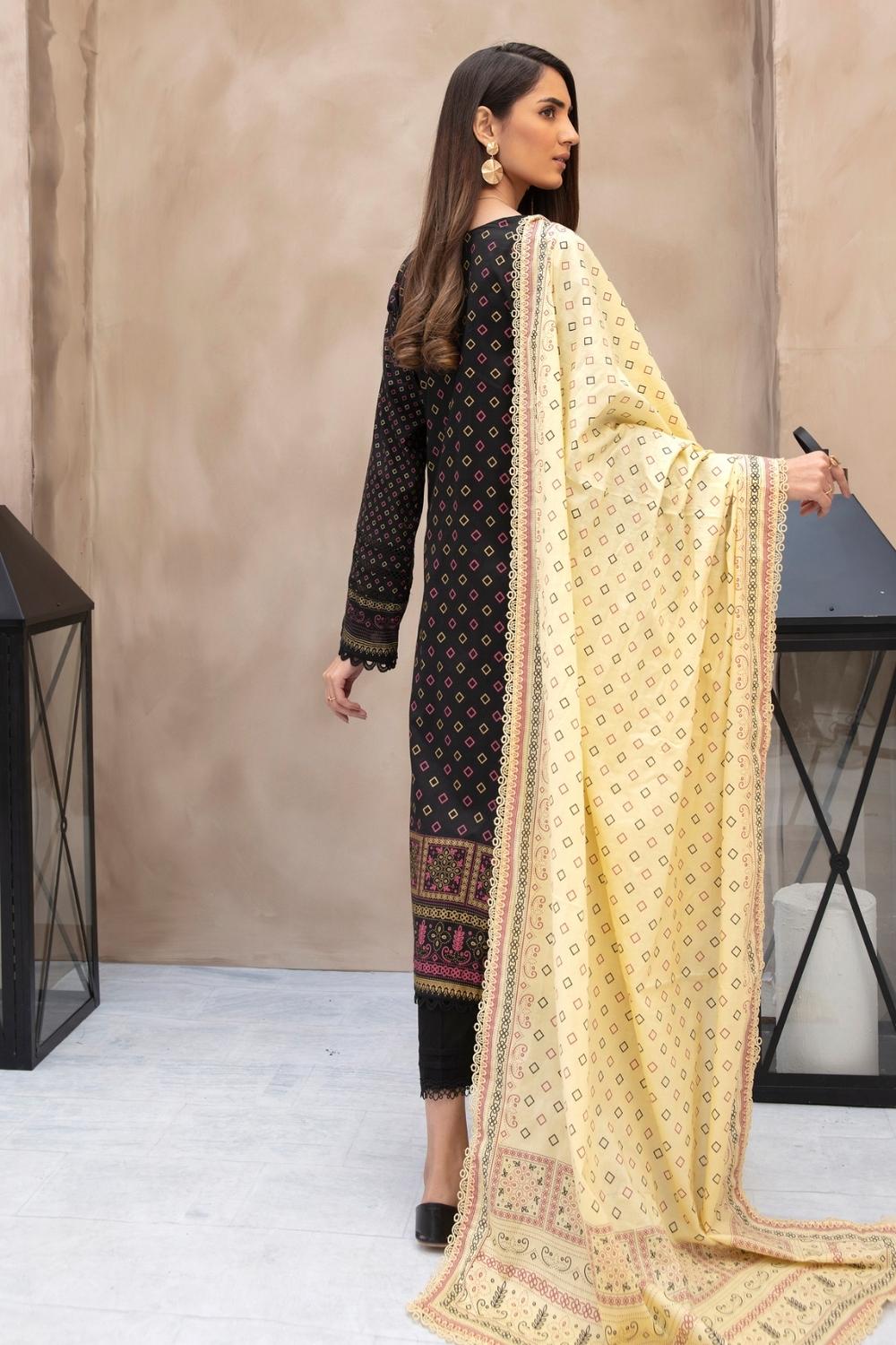 3 PC Unstitched | Printed Shirt + Printed Dupatta + Dyed Trouser