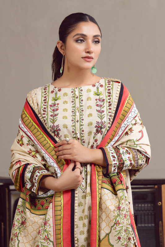 3 PC Unstitched | Khaddar Suit