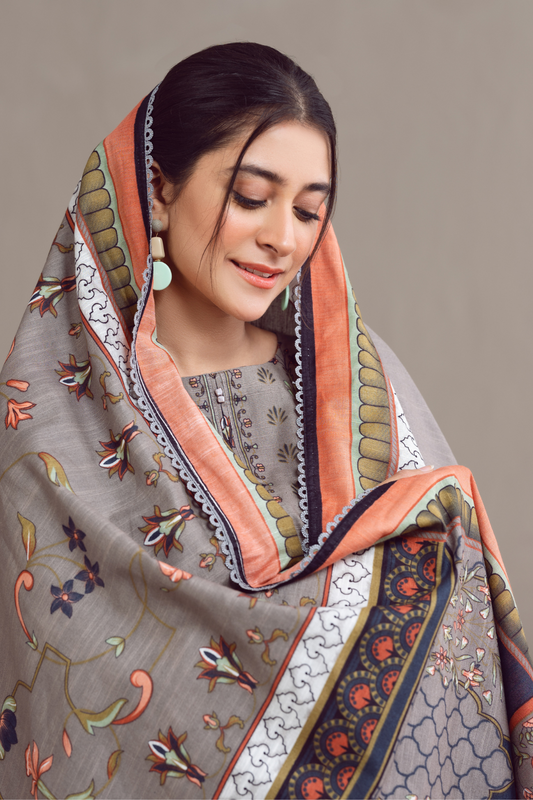 3 PC Unstitched | Khaddar Suit