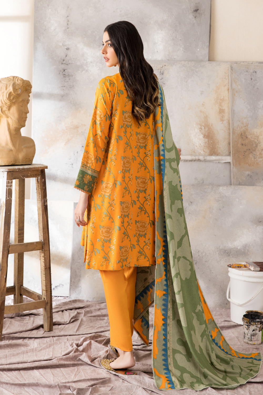 3 PC Unstitched | Karandi Printed Suit