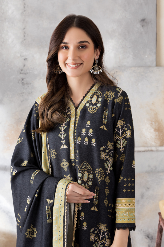 3 PC Unstitched | Karandi Printed Suit