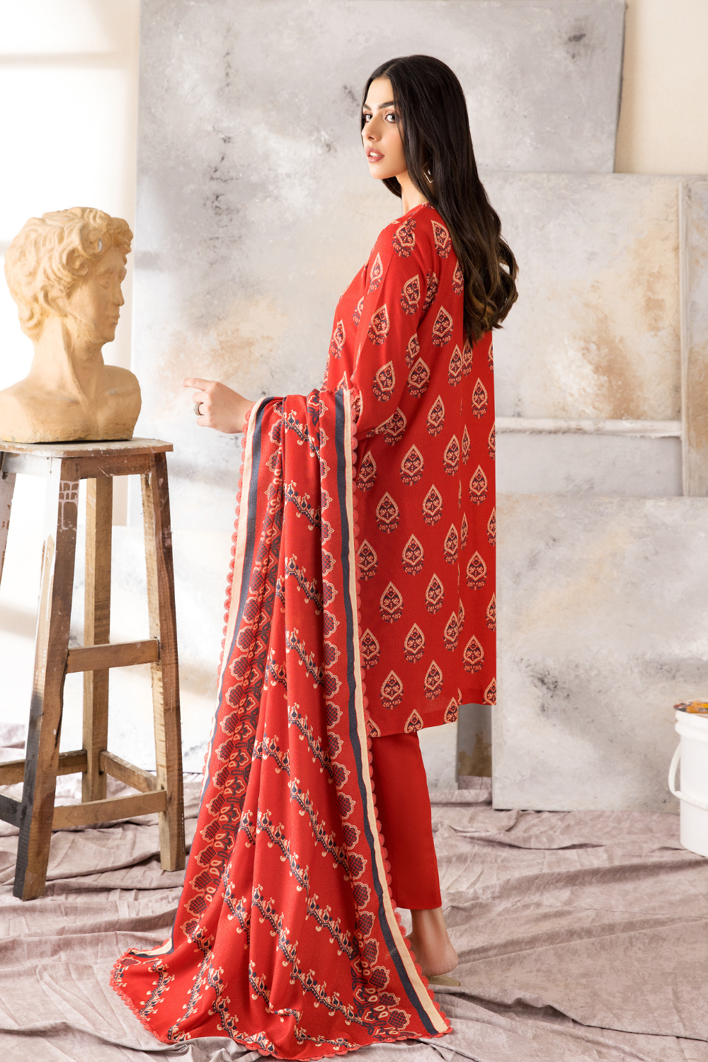 3 PC Unstitched | Karandi Printed Suit